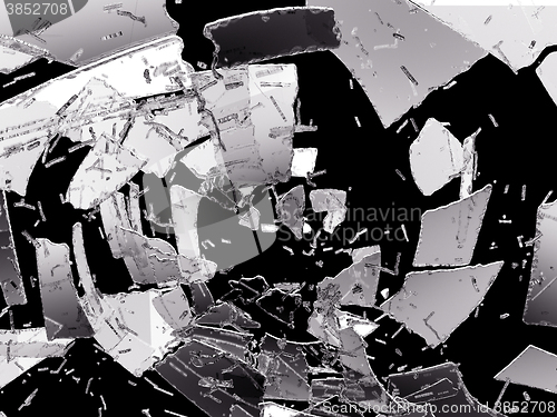 Image of Glass destruction isolated on black