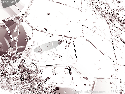 Image of Broken or cracked glass on white