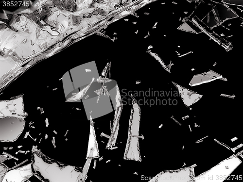 Image of Pieces of demolished or Shattered glass 