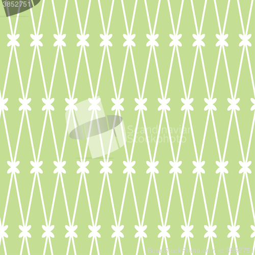 Image of seamless background. White grid on the green background