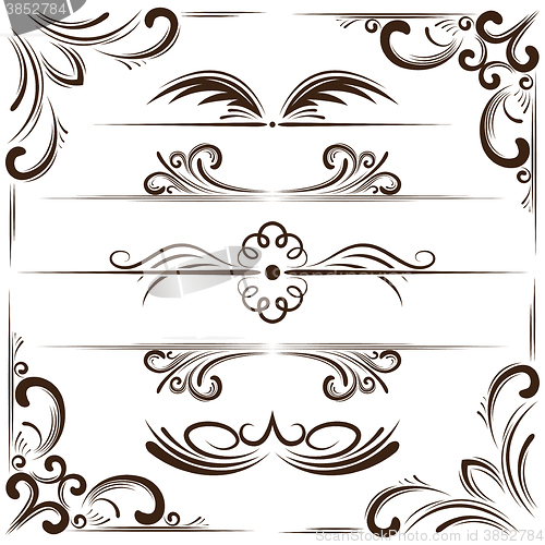 Image of Vector set of bookplates and corners for design