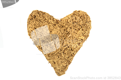 Image of golden heart from levander flowers