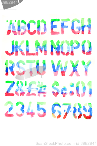 Image of water colors alphabet