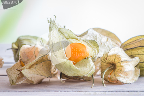 Image of Physalis peruviana fruit on a table