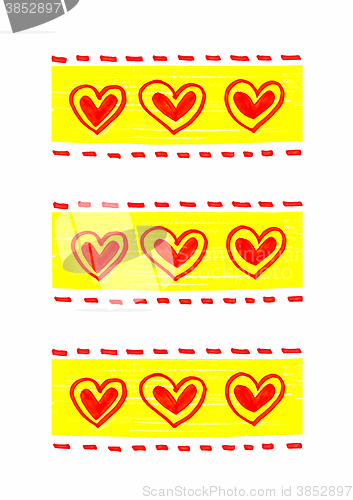 Image of Abstract bright hearts pattern