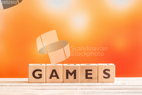 Image of Games word on wooden cubes