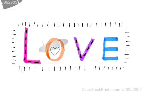 Image of Color ''Love'' with abstract heart