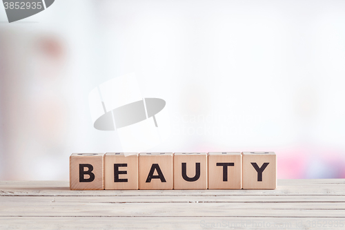 Image of Beauty sign in a girls room