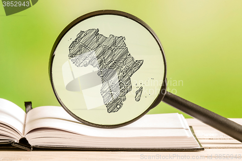 Image of Africa information with a pencil drawing