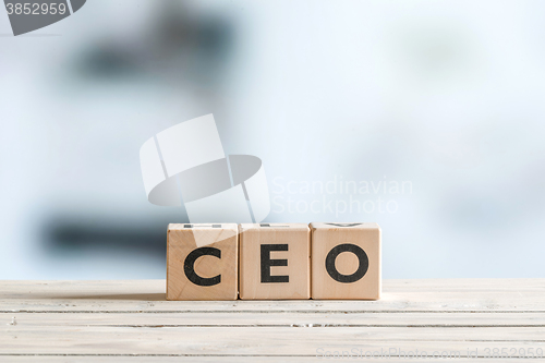 Image of CEO title on a wooden sign