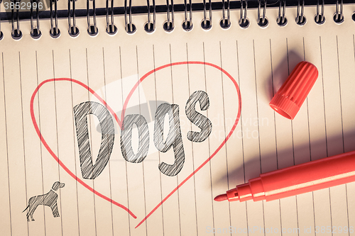 Image of I love dogs note