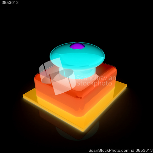 Image of Emergency Button 3d icon