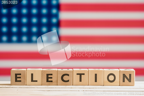 Image of Election sign with the american flag