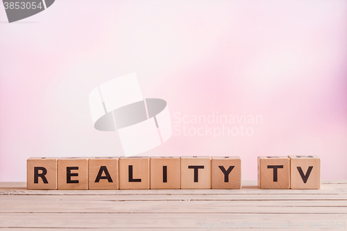 Image of Reality TV sign made of wood