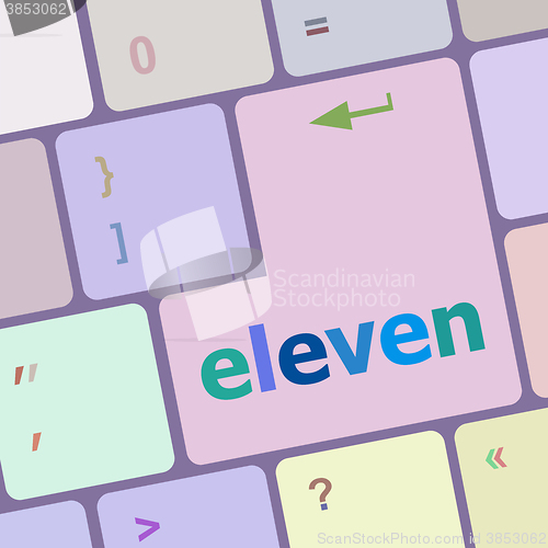 Image of eleven button on computer pc keyboard key vector illustration