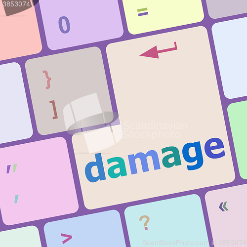 Image of crashed or damaged computer key or button vector illustration