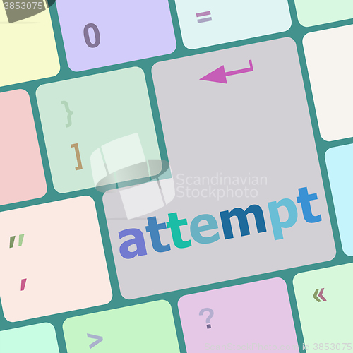 Image of Keyboard with enter button, attempt word on it vector illustration
