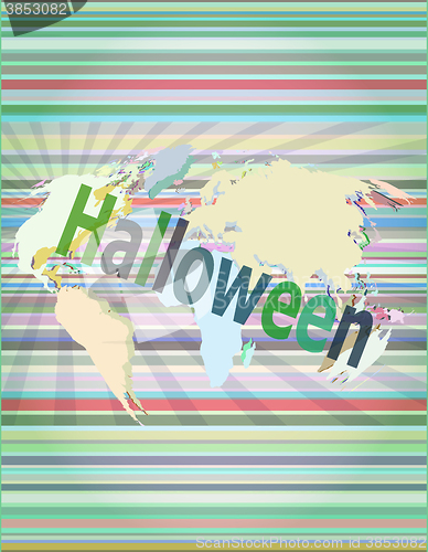 Image of screen digital with holiday halloween word vector illustration