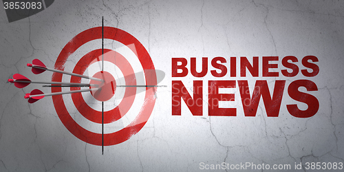 Image of News concept: target and Business News on wall background