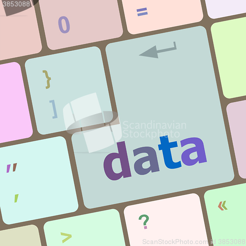 Image of Data concept: computer keyboard with word Data vector illustration