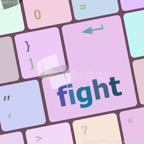 Image of fight button on computer pc keyboard key vector illustration