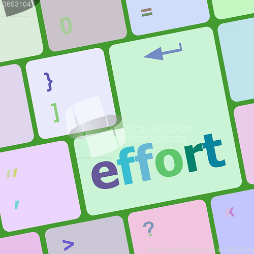 Image of effort word on keyboard key, notebook computer button vector illustration