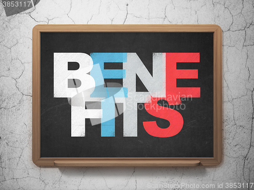Image of Business concept: Benefits on School board background