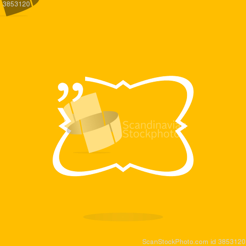 Image of Quotation Mark Speech Bubble. Quote sign icon. Quotation marks with thin line speech bubble. concept of citation, info, testimonials, notice, textbox. 