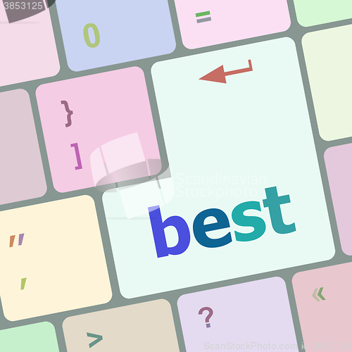 Image of Best button on keyboard with soft focus vector illustration
