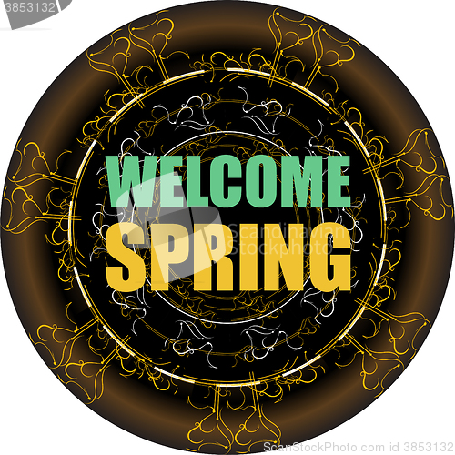Image of Welcome Spring Holiday Card. Welcome Spring Vector. Love background. Spring Holiday Graphic. Welcome Spring Art. Spring Holiday Drawing