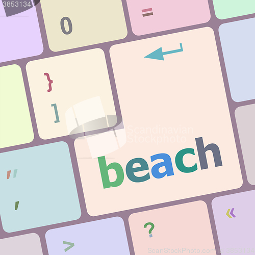Image of beach enter button on keyboard keys vector illustration