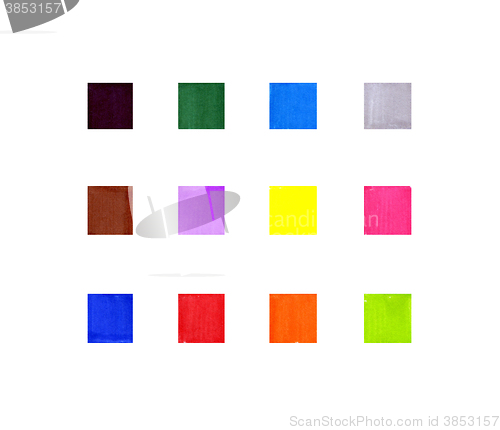 Image of Set of abstract colorful square textures on white