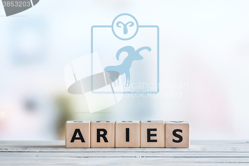 Image of Aries star sign on a table