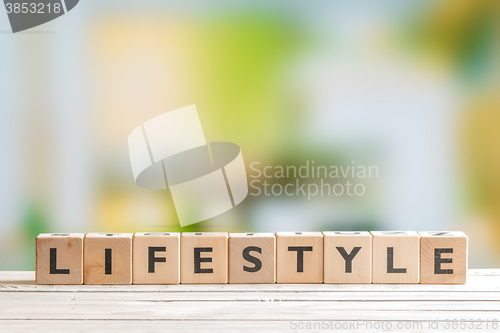Image of Lifestyle sign on a wooden table