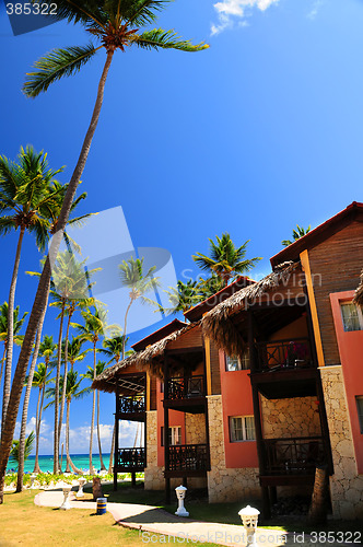 Image of Tropical resort on ocean shore