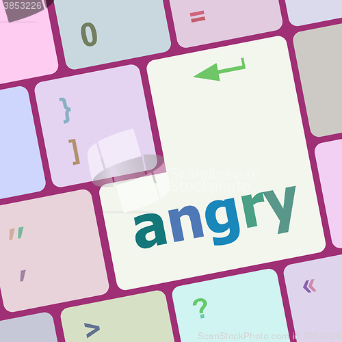 Image of Keyboard with white Enter button, angry word on it vector illustration