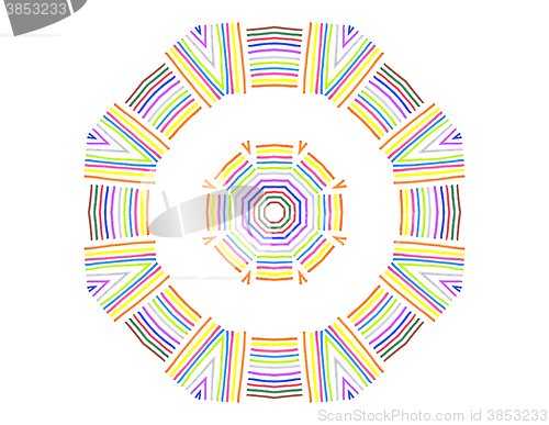 Image of Abstract concentric shape from color lines