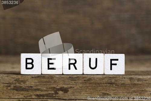 Image of The German word profession written in cubes