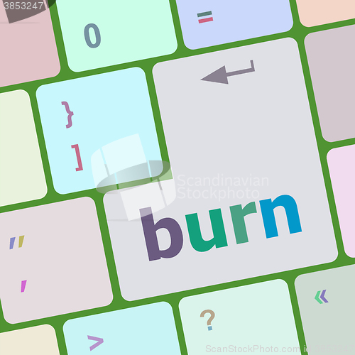 Image of Computer keyboard with burn key. business concept vector illustration