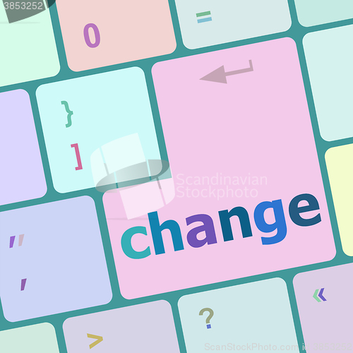 Image of change button on computer pc keyboard key vector illustration