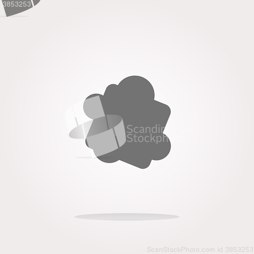 Image of Comic speech bubble sign icon. Chat think symbol. Circle flat button with shadow. Modern UI website navigation. Web Icon Art. Graphic Icon Drawing