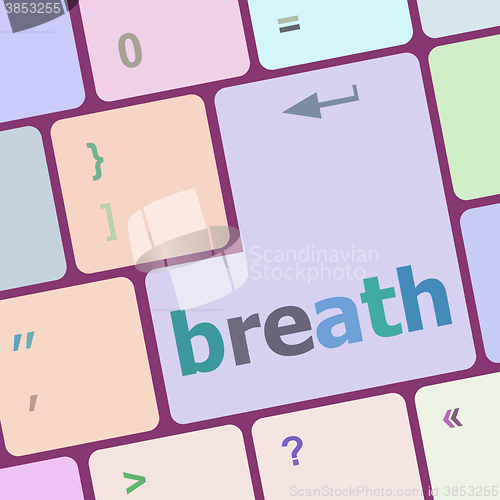 Image of Button with breath on Computer Keyboard. Business Concept vector illustration