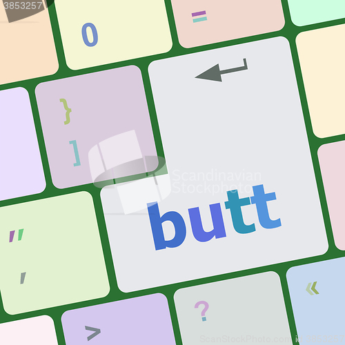 Image of butt button on computer pc keyboard key vector illustration