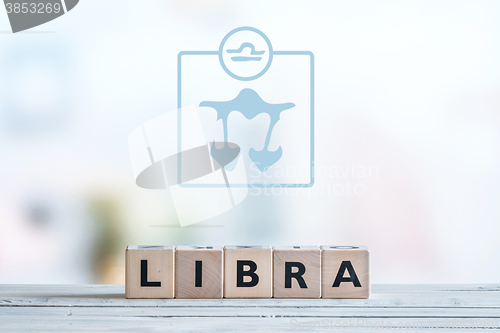 Image of Libra star sign on a table