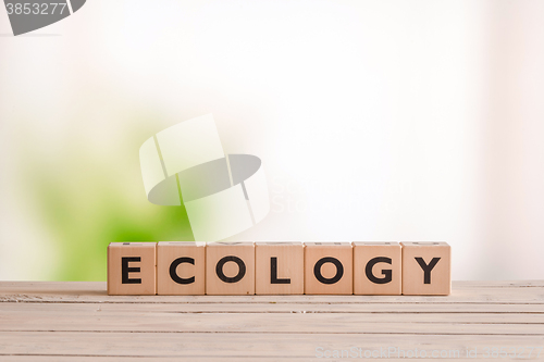 Image of Ecology sign on a wooden desk