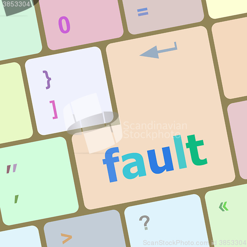 Image of fault button on computer pc keyboard key vector illustration