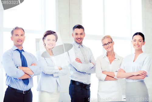 Image of friendly business team in office