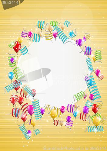 Image of backgroud with balloons and torn paper