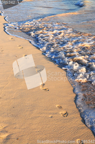 Image of Footprints on sandy beach