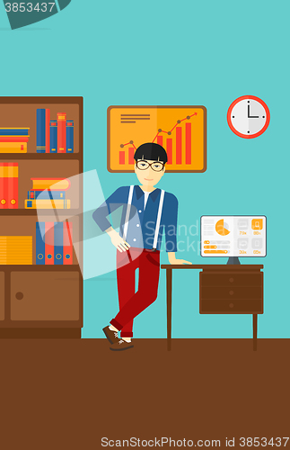 Image of Cheerful office clerk.